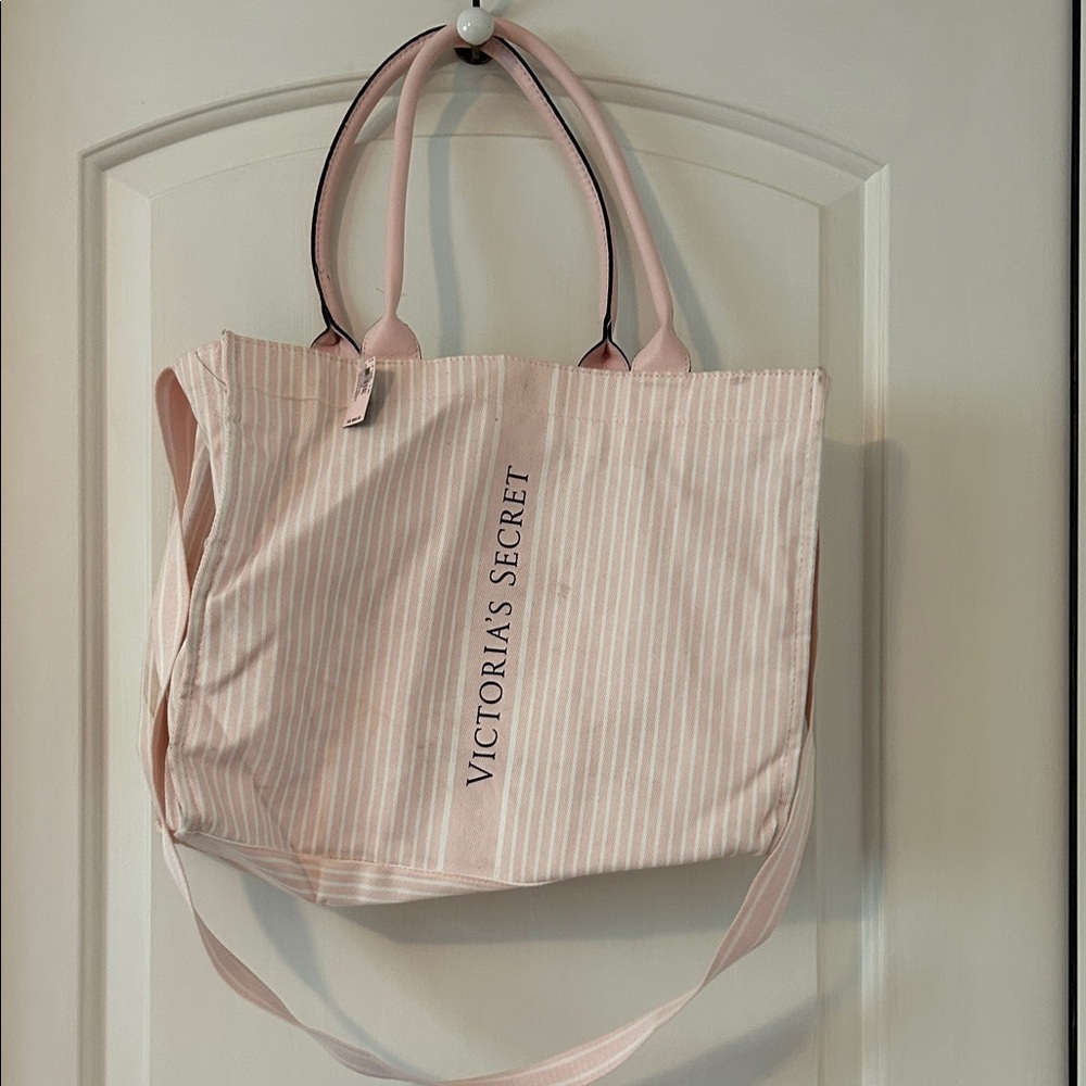 Victoria's Secret Light Pink Striped Tote